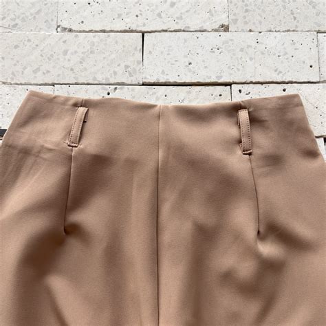 CALÇA ALFAIATARIA PANTALONA CINTO FINO NUDE Dondoca Moda Feminina