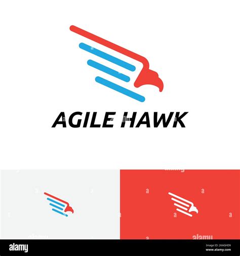 Agile Hawk Eagle Bird Fly Speed Wing Simple Logo Stock Vector Image ...