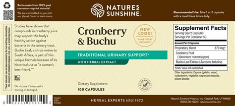 Cranberry Buchu Concentrated By Nature S Sunshine