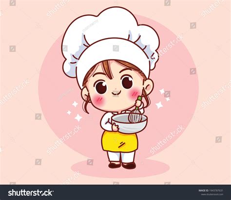 Cute Girl Chef Cartoon