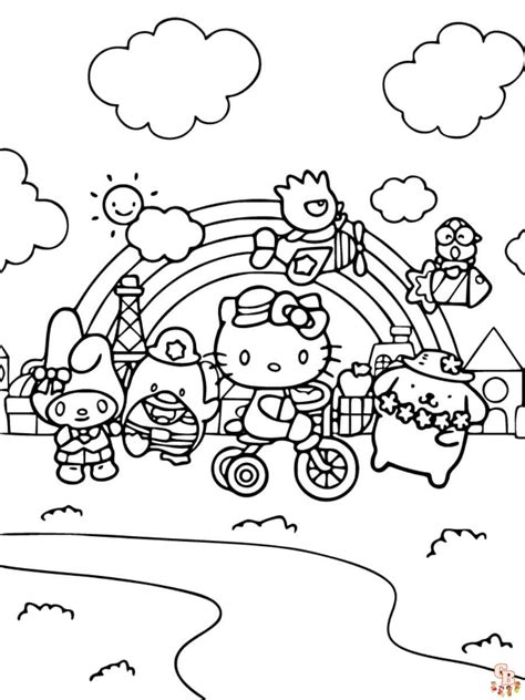 Printable Hello Kitty and Friends Coloring Pages Free for Kids