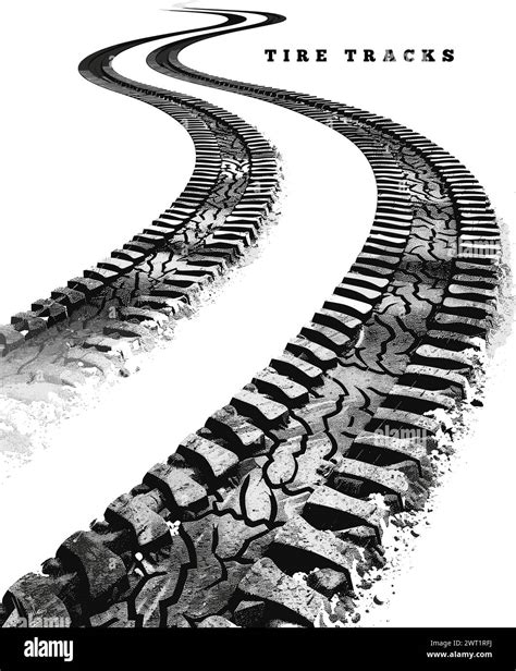 Tire Tracks Vector Illustration Isolated On White Background Stock