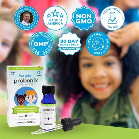 Organic Non Gmo Liquid Probiotic Drops For Kids 1 Month Supply Grape