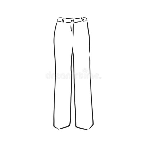 Dibujo Técnico De La Ilustración De Boceto Vectorial De Los Pantalones