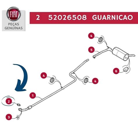 Junta Saída Coletor Escape Novo Uno 52026508 PROFIATAUTOPECAS