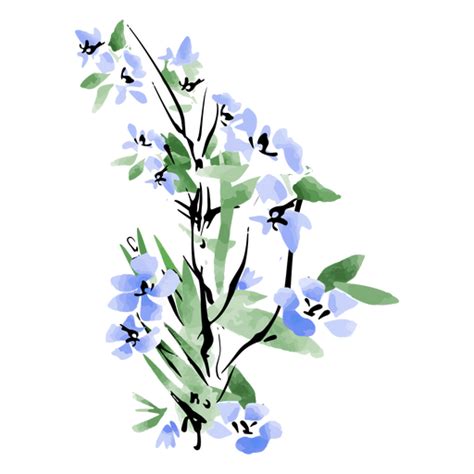 Aquarell Blaue Blumen Mit Bl Ttern Png Und Svg Design F R T Shirts