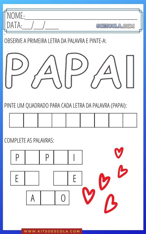 Atividade Sobre O Dia Dos Pais