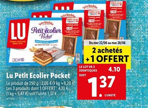 Promo Lu Petit Ecolier Pocket Chez Lidl