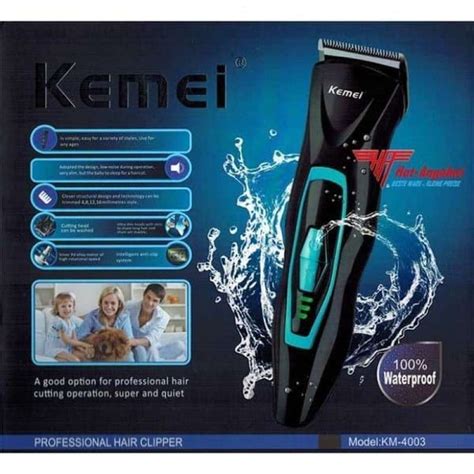 Jual Clipper Kemei Km 4003 Alat Cukur Waterproof Mesin Cukur Rambut Cas