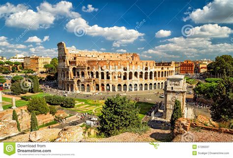 Panoramiczny Widok Colosseum W Rzym Kolosseum Obraz Stock Obraz