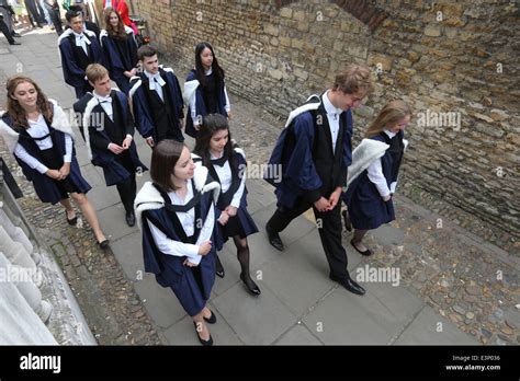 Cambridge University Students On Graduation Day Receiving Their Degrees