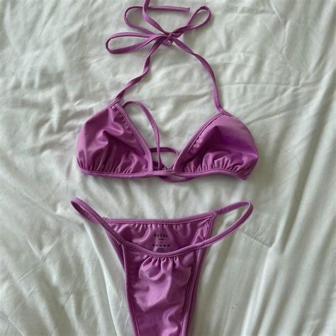 Neena Swim Women S Pink And Purple Bikinis And Tankini Sets Depop