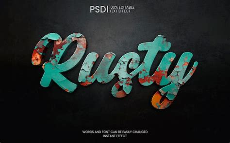 Efecto De Texto Editable Rusty D En Un Fondo Grunge Archivo Psd Gratis