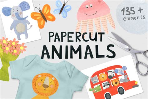 Papercut Animals Clipart Graphic by Ukulikki · Creative Fabrica