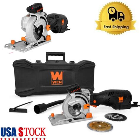 5 Amp 3 1 2 In Plunge Cut Compact Circular Saw W Laser Carrying Case 3 Blades Us Ebay