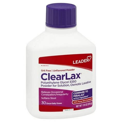 Leader Clearlax Polyethylene Glycol Powder Osmotic Laxative Oz