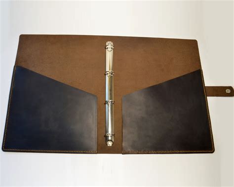 Leather 4 ring binder A4, Leather four ring binder for A4 paper, Soft leather file folder