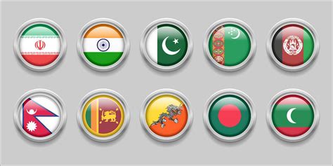 South Asia Flags Set Collection D Round Flag Badge Flag Sri Lanka