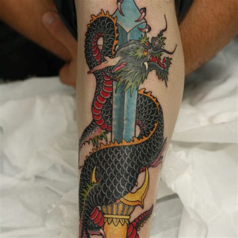 Discover More Than Dragon With Sword Tattoo Super Hot In Cdgdbentre