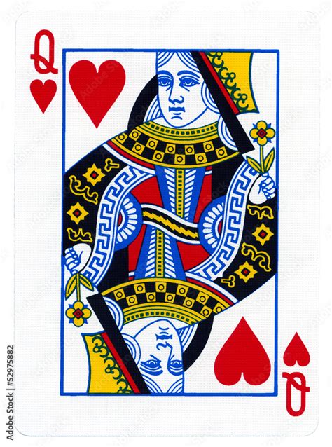 Playing Card - Queen of Hearts Stock Photo | Adobe Stock