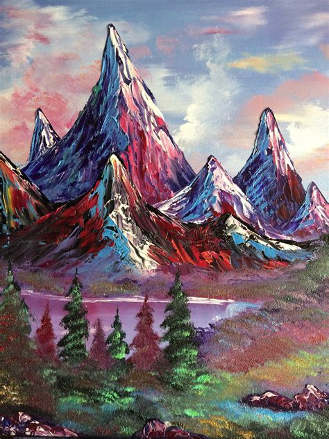 Mystic Mountain Bob Ross Inspiriertes Original Landschafts Etsy