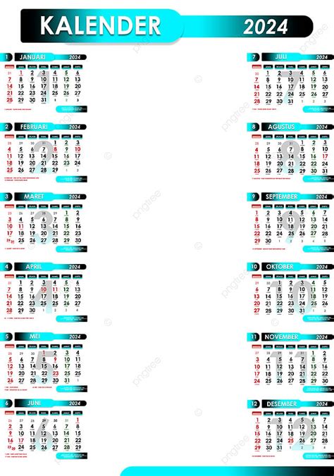 Calendar 2024 12 Month Portrait Template Download On Pngtree