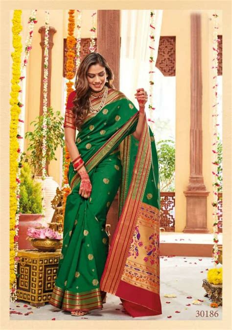 Green Color Paithani Silk Saree Cheekudi Texworld 3137569