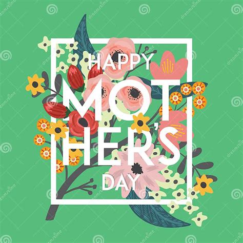 Floral Happy Mothers Day Wishes Vector Illustration Decorative Design