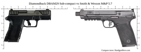 Diamondback DBAM29 Sub Compact Vs Smith Wesson M P 5 7 Size