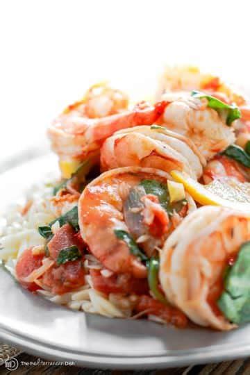 Garlic-Tomato Shrimp Recipe with Orzo - The Mediterranean Dish