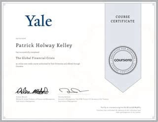 yale university global financial crisis