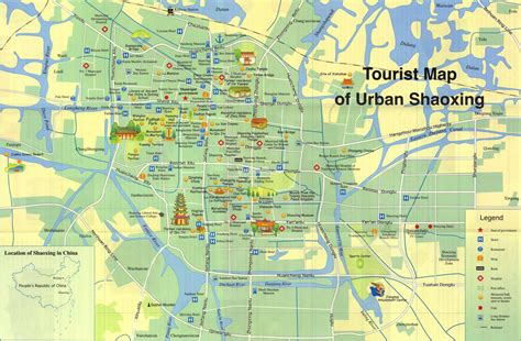 Shaoxing China Tourist Map Maps Of Shaoxing