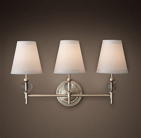 Wilshire Triple Sconce Sconces Powder Room Lighting Traditional