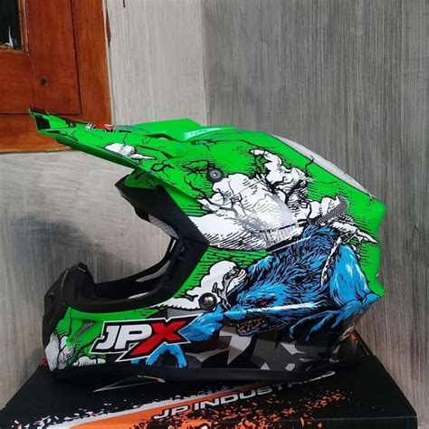 Jual Helm Jpx Cross X14 Wolf Green Fluo Gloss Helm Cross Jpx Hijau Helm