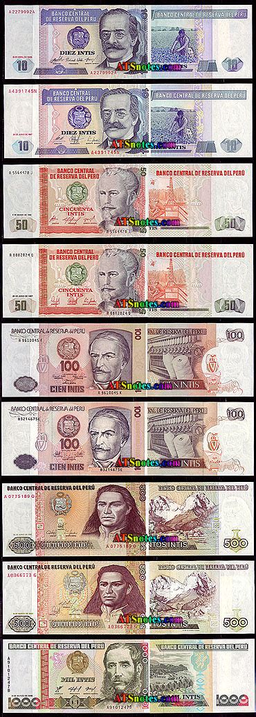 Peru banknotes - Peru paper money catalog and Peruvian currency history
