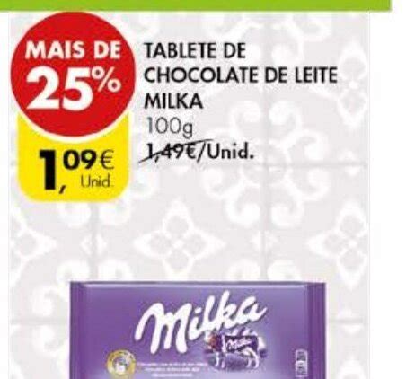 Promoção Tablete Chocolate Leite Milka 100g em Pingo Doce