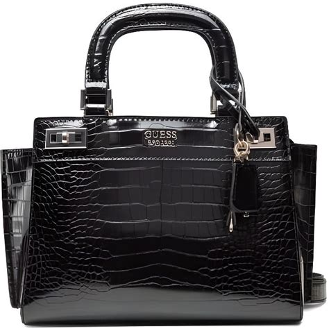 Sac A Main Guess Noir Croco X X Tu Noir Cdiscount Bagagerie