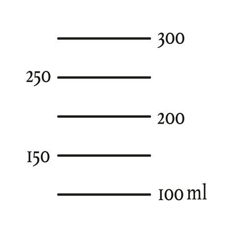 Scale 300 milliliters liquid volume for kitchen measuring cups