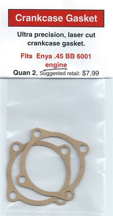 Enya 45 BB 6001 Crankcase Gasket 2 Pack ICBIM Products