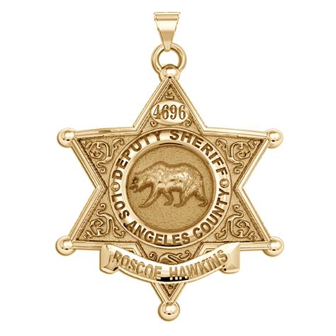 Personalized Los Angeles County Sheriff Badge w/ Name or Badge Number - PG86076