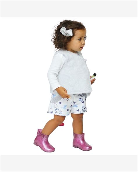 Riachuelo Galocha Infantil Baby Menina Laço Rosa Glitter Charmosinha Chic