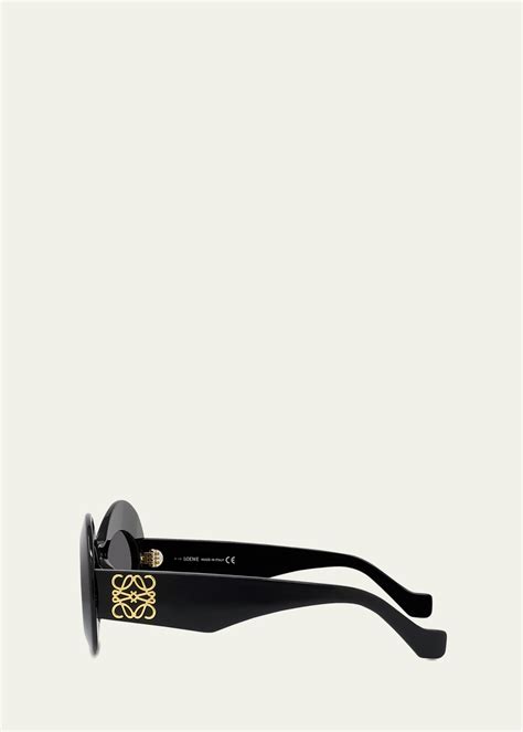 Loewe Beveled Anagram Acetate Oval Sunglasses Bergdorf Goodman