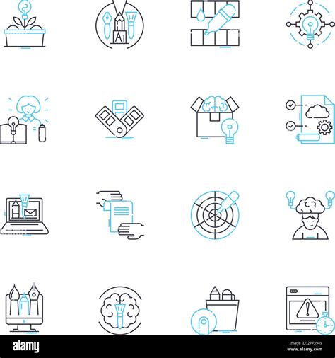 Branding Strategy Linear Icons Set Identity Positioning