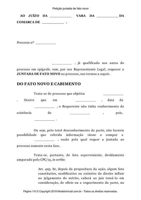 Modelo De Peti O De Juntada De Documentos Compartilhando Documentos