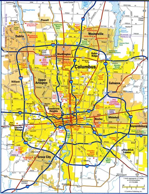 Columbus Oh City Mapfree Printable Detailed Map Of Columbus City Ohio