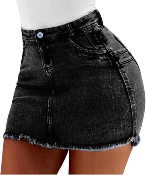 Woyaofei Damen Mode Sommer Short Jeans Denim Weibliche Taschen Waschen