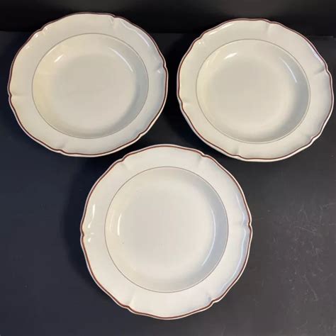 Assiettes Creuses Villeroy Et Boch Ancien Ivoire Bord Contour Lisere