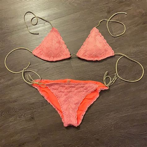 Super Rare Victorias Secret Pink And Gold Bikini Gem