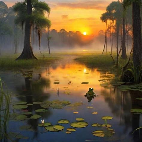 Premium Photo | Foggy swamp