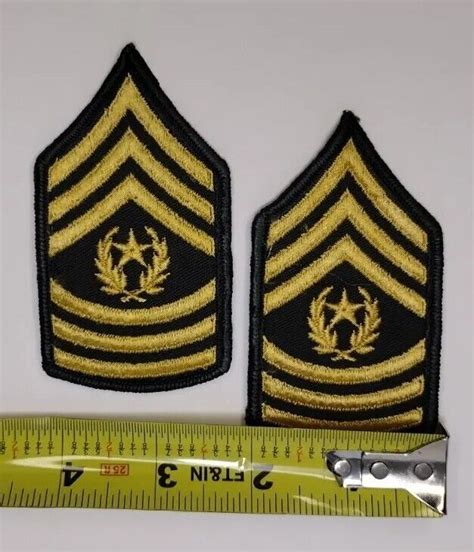 Pair 2 US Army E 9 Command Sergeant Major Class A Rank Patches New